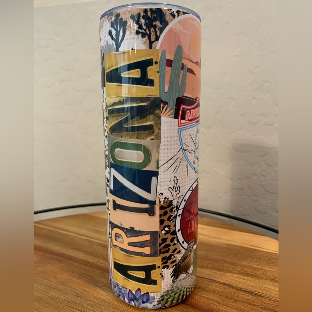 🤑🤑Arizona 20oz Skinny tall insulated tumbler w/straw & straw cleaner included.